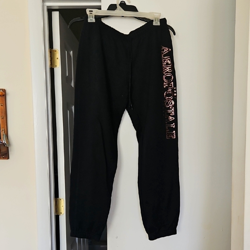 Aeropostale Black Joggers with Rose Gold Logo